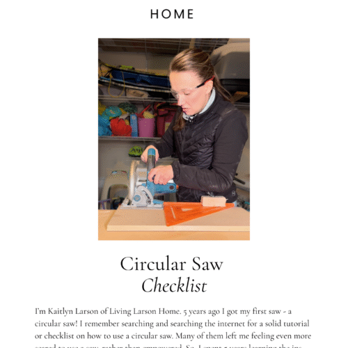 Circular Saw Checklist