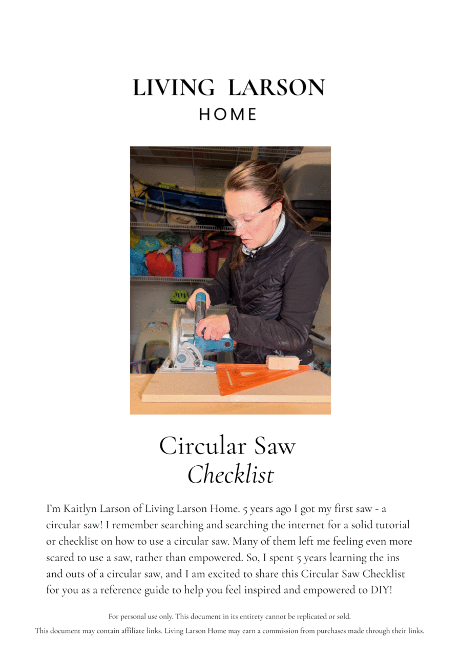 Circular Saw Checklist